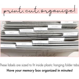 Memory Box Printable Pages - INSTANT DOWNLOAD - School File Box ...