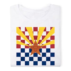 Arizona Flagge SVG - INSTANT DOWNLOAD - Checkered State az avg, Home Shape Shirt - Digitale Schnittdateien für jeden Drucker, Silhouette oder Cricut