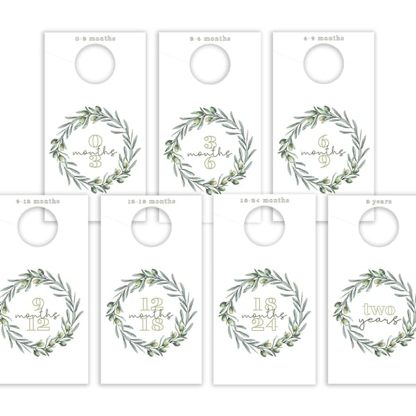 Nursery Closet Dividers - INSTANT DOWNLOAD - Greenery Baby Closet Dividers - Botanical Nursery - Boho Nursery - Closet Organizer Set