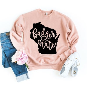 Wisconsin Badger State SVG - INSTANT DOWNLOAD - Home Shape Shirt State Outline - Digital cut files for any printer, Silhouette, or Cricut
