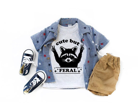 Cute but Feral Raccoon SVG – Kids Shirt Design (Digital Download)