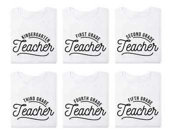 Elementary Teacher SVG Bundle – School Grade Shirt Designs (Digital Cut File)