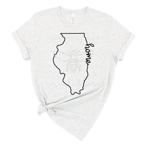 Illinois Home SVG - INSTANT DOWNLOAD - Home State Shape Shirt State Outline - Digitale jpg png-bestanden voor elke printer, silhouet of Cricut