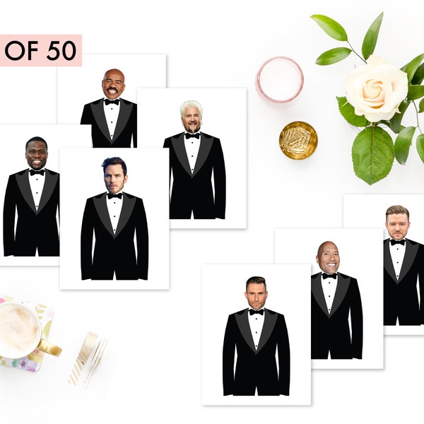 Who Has the Groom? - INSTANT DOWNLOAD - 50 Celebrity Cards + Blanks - Bridal Shower Party Game, Bachelorette Party Game