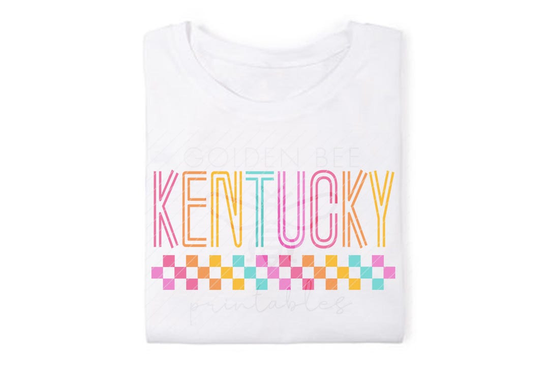 Kentucky Neon Checker PNG - INSTANT DOWNLOAD - State Y2K, Vintage ...