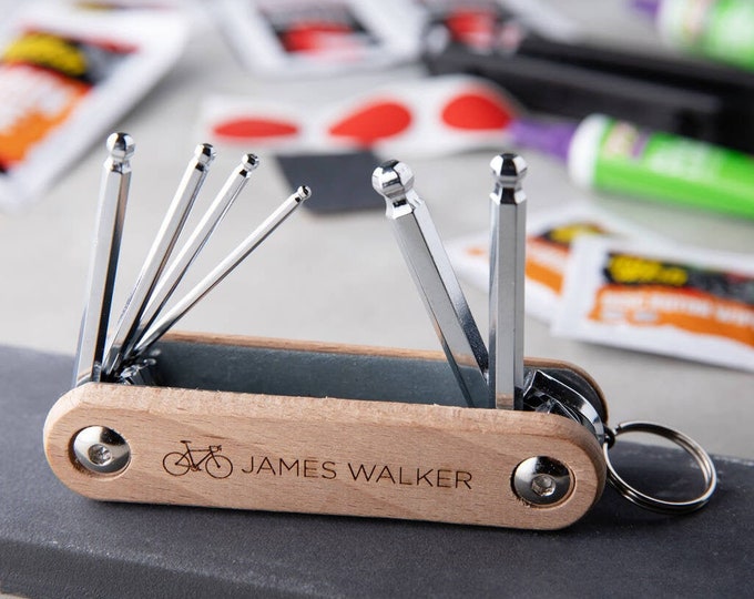 Personalised Bicycle Allen Keys And S.O.S Tool Kit, Cycling Essentials, Cycling Gifts For Him, Triathlon Gifts For Her, Bicycle Essentials