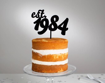 Personalised Retro Year Established Cake Topper