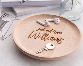 Personalised Couples Wooden Trinket Tray