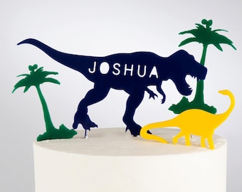 Personalised Dinosaur Cake Topper Scene