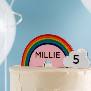 Personalised Rainbow Cake Topper image 1