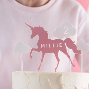 Personalised Unicorn Cake Topper Scene image 1