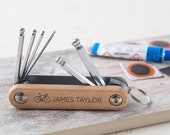 Personalised Wooden Bicycle Allen Keys Tool Kit, Personalised Cycling Gift, Bicycle Allen Keys, Cycling Repair Tool Kit, Gift Set For Dad