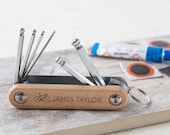Kit di chiavi a brugola in legno personalizzate per bicicletta, regalo personalizzato per ciclismo, chiavi a brugola per bicicletta, kit di attrezzi per la riparazione di biciclette, set regalo per papà