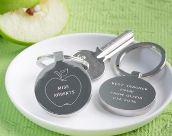 Personalised Thank You Teacher Apple Keyring, Best Teacher Gifts, Apple For Teacher Gifts, Engraved Keepsake Teacher Gifts