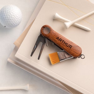 Houten golftool, gepersonaliseerde gegraveerde golfcadeaus
