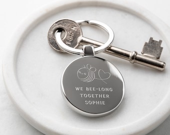 Personalised Bee Long Together Anniversary Keyring, Fun Anniversary Gifts, Bee Gifts, Anniversary Gifts For Her, Valentine's Day Token Gifts