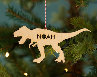 Decorazione personalizzata in legno a forma di dinosauro