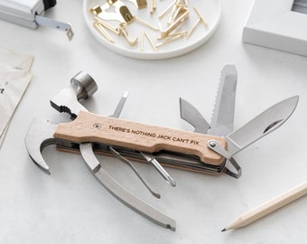 Personalised Father's Day Hammer Multi Tool Kit, DIY Dad Gifts, Home Improvement Gifts, New Home Owner Gift, Multi Tool Gifts For Him