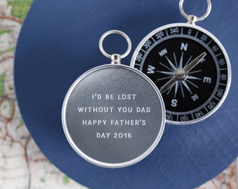 Personalised Engraved Compass Gift For Him, Token Gifts For Him, Thoughtful Keepsake Gift for him, Lost Without You Dad Gift, Engraved Gifts