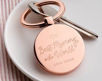 Personalised Best Mummy In The World Keyring, Best Birthday Gifts For Mummy, New Mum Gifts For Her, Mums Keyring