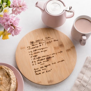 Personalised Handwriting Recipe Chopping Board For Mum, Keepsake Recipe, Engraved Recipe, Engraved Keepsake Gifts, Memorial Gifts For Her