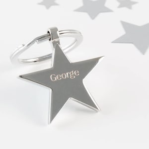 Porte-clés étoile gravé personnalisé, porte-clés étoile gravé sur mesure, cadeaux porte-clés personnalisés, cadeaux étoiles