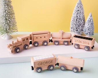 christmas wooden train set