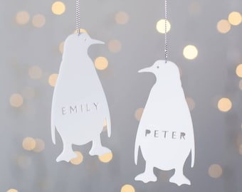 Décoration de Noël personnalisée Penguin, Décoration Pingouin Blanc, Essentiels de Noël, Décoration Penguin sur mesure, Cadeaux Penguin Lover
