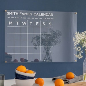 Personalised Family Acrylic Kitchen Planner, Stylish Family Planner, New Home Essentials, Dry Erase Life Planner, Utility Room Planner image 1
