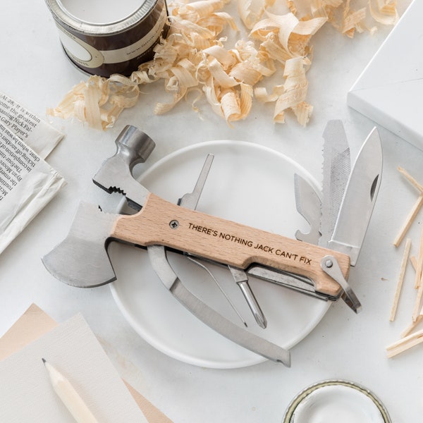 Personalised Axe Multi Tool, Engraved Gift for Dad