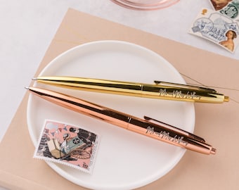 Personalised Engraved Mr And Mrs Wedding Pen, Laser Engraved Pen For Couples, Wedding Guest Book Pen, Keepsake Pen, Gifts For Wedding Couple