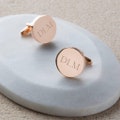 Personalised Rose Gold Initial Cufflinks