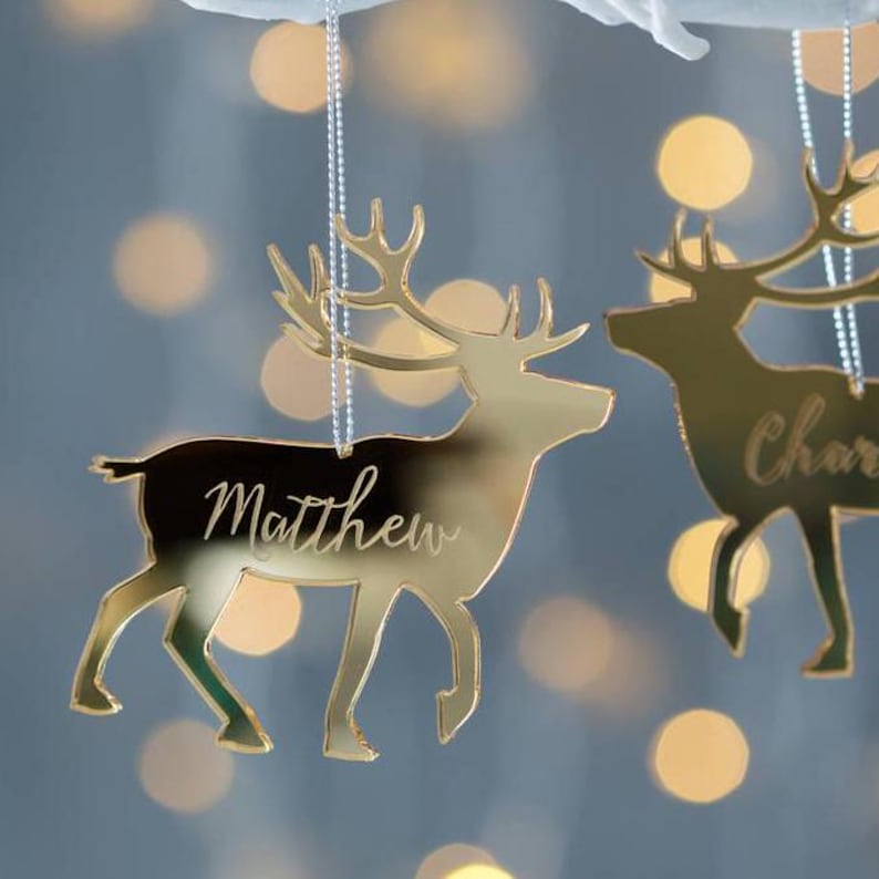 custom reindeer decoration mirror gold