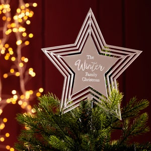 Personalised Star Christmas Tree Topper, Christmas Tree Essentials, Christmas Keepsake, Stylish Christmas Decor, Family Christmas Must Have image 5