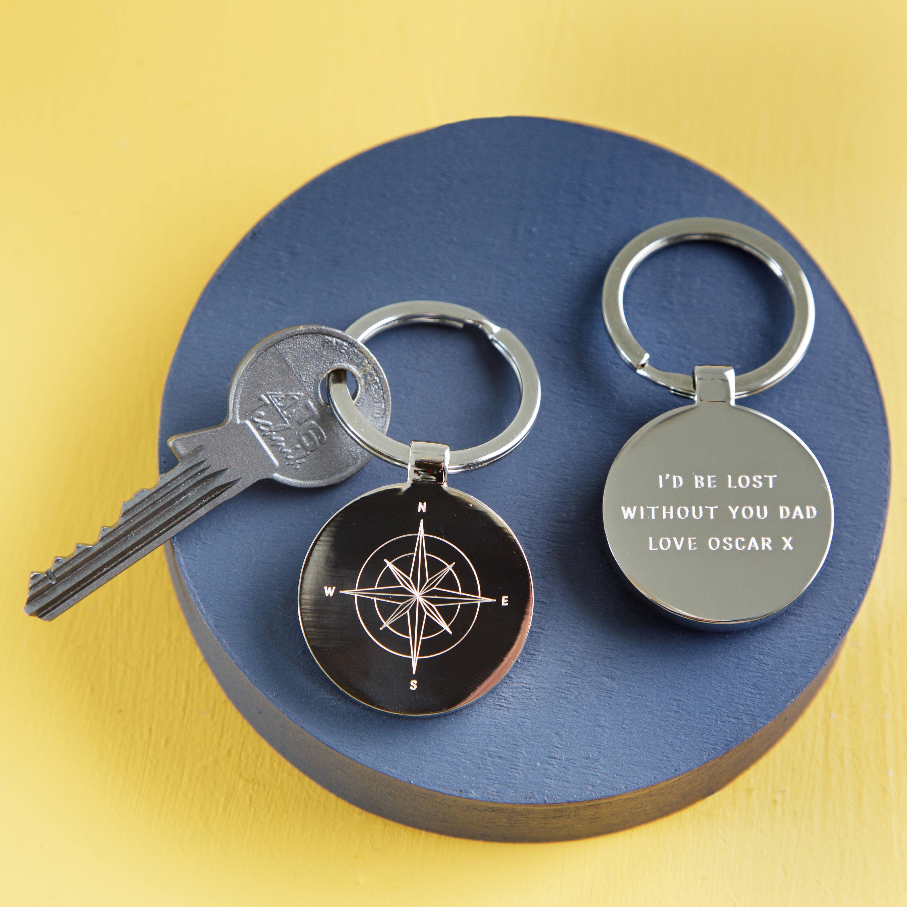 Personalised Compass Keyring Etsy
