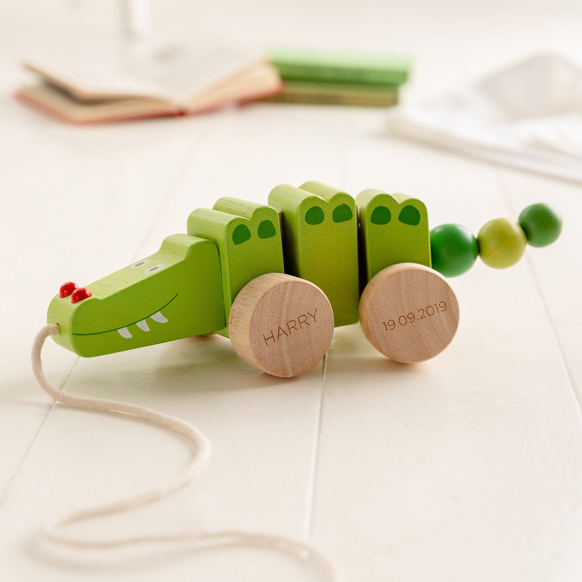 Toxbear Pull Along Train Toy For Toddlers ORANGE TREE Toys Paddington Bear Pull ...