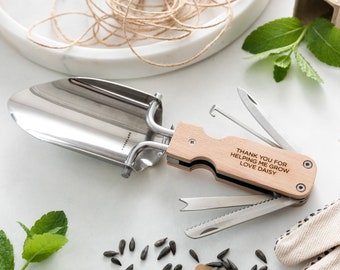 Personalised Gardening Trowel Multi Tool, Garden Essentials, Gardening Gifts For Him, Garden Gifts For Her, Outdoor Must Have