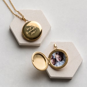 Personalised Engraved Message Locket With Photo, Jewellery Essentials, Custom Gift For Her, Photo Gift For Mum, Engraved Locket Gift For Her