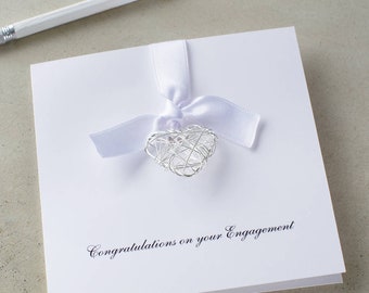 Personalised Engagement Wire Heart Card