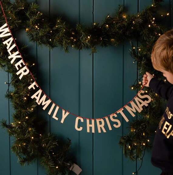 Personalised christmas garland Clearance