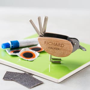 Personalised Bicycle Tool And Puncture Repair Kit, Personalised Bird Bike Tool, Cycling Essentials, Cyclist Gifts For Him, Cycling Must Have image 1