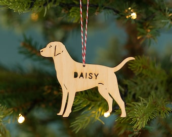 Personalised Wooden Dog Christmas Decoration
