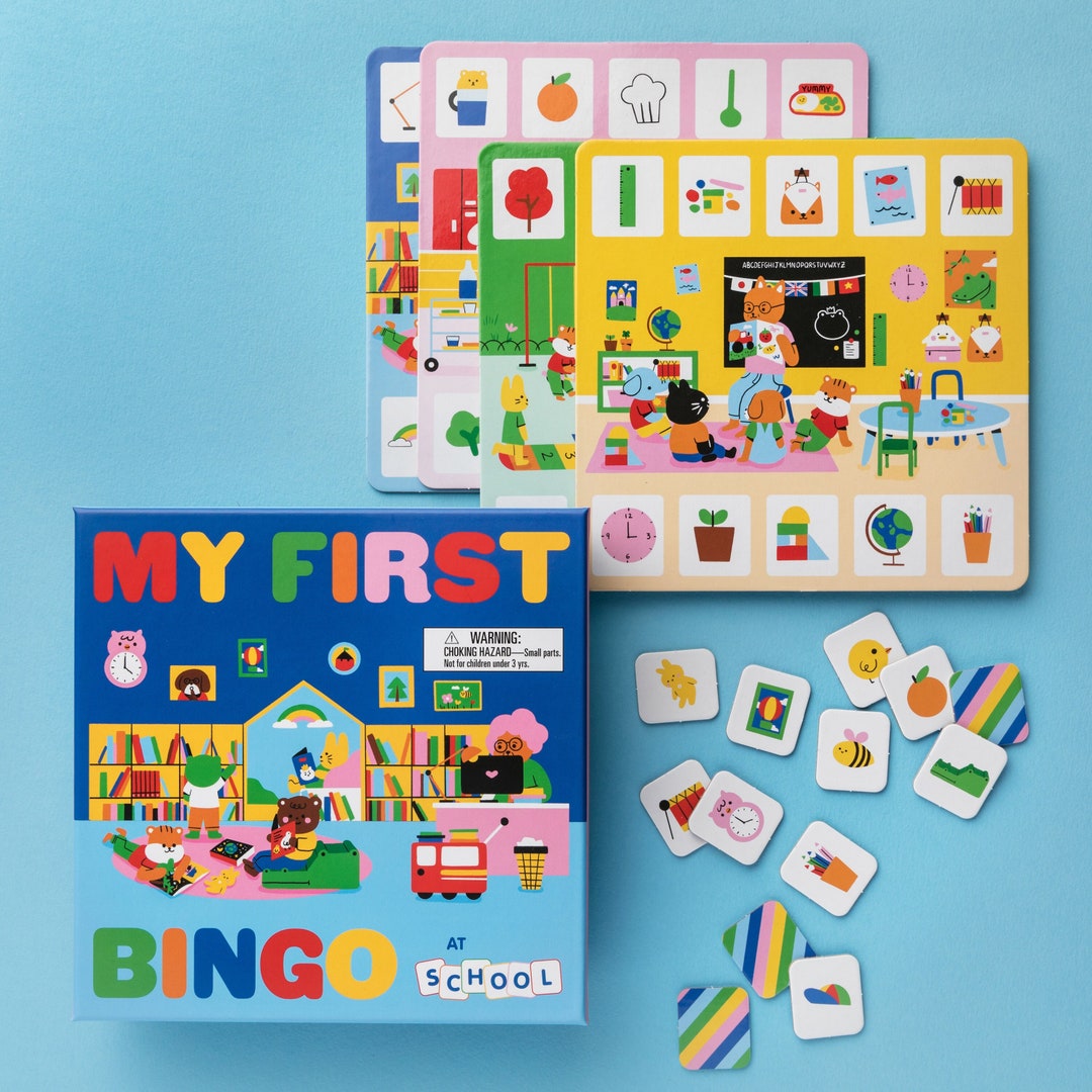 My First Bingo Game at School Game for Children Early Learner Etsy