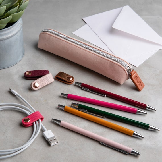 Pink Velvet Pencil Case Luxury Pink Velvet Pencil Case Back -  Finland