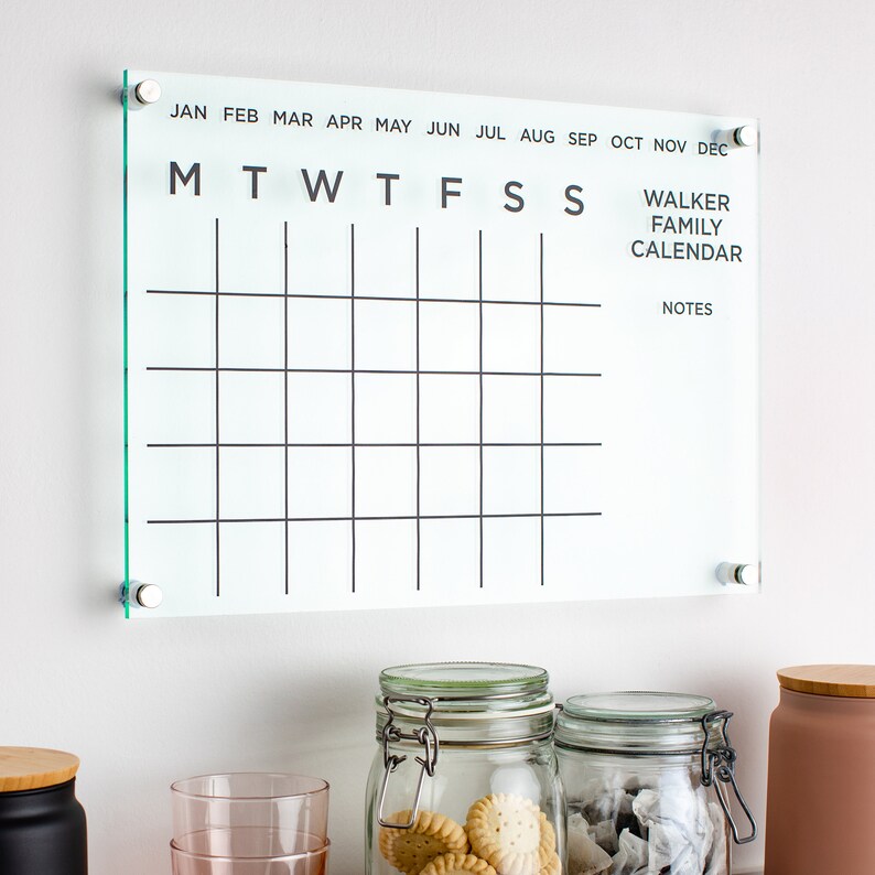 Personalised Family Acrylic Monthly Wall Calendar Etsy UK Personalised Family Acrylic Monthly Wall Calendar Etsy UK