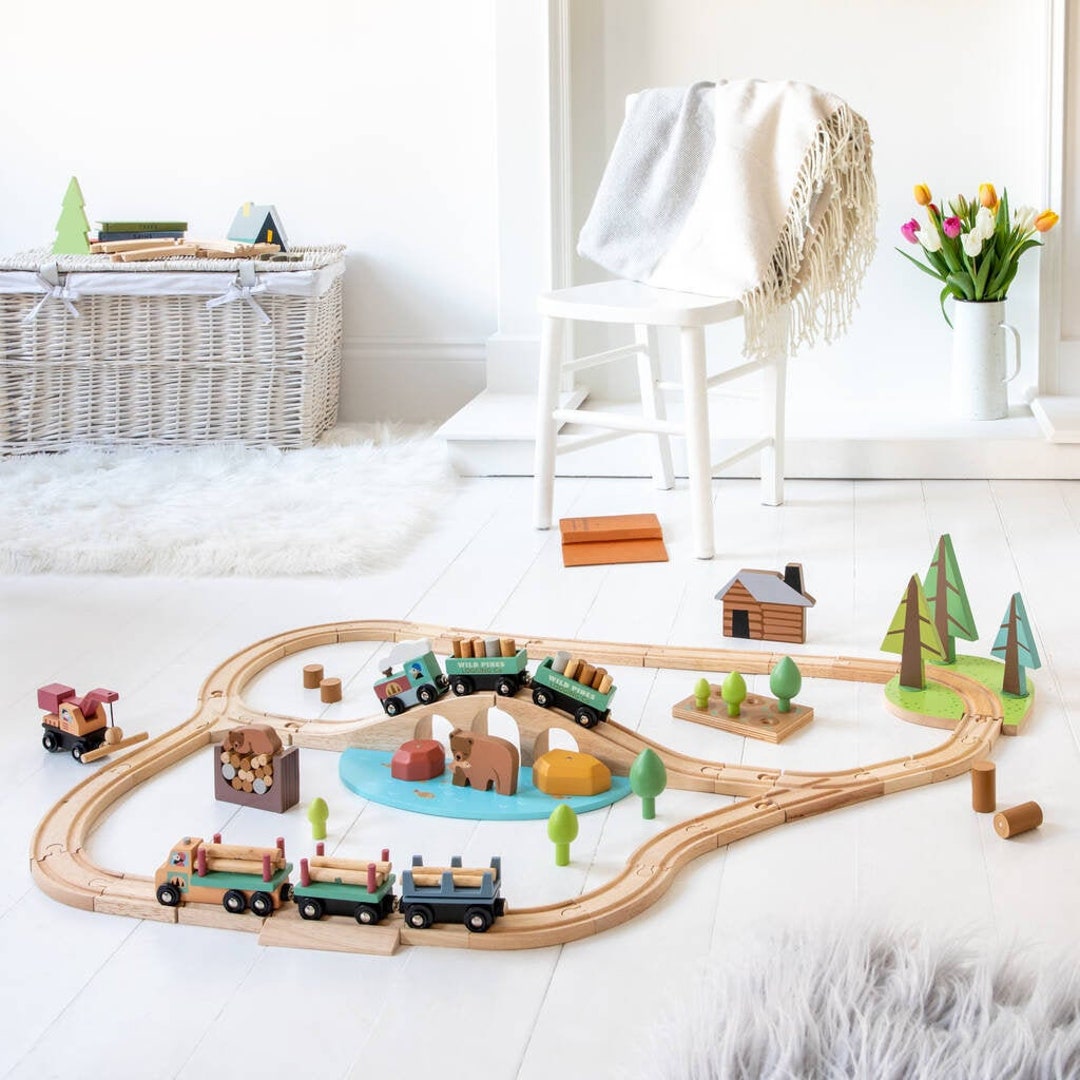 Rail Set Personalised Wooden Wild Pines Train Set - Etsy UK