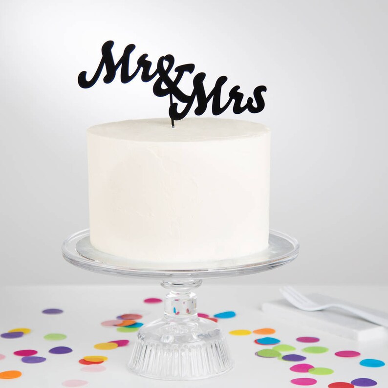 Mr And Mrs Wedding Cake Topper image 1