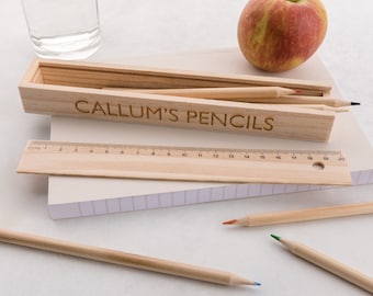 Estuche de madera personalizado para lápices