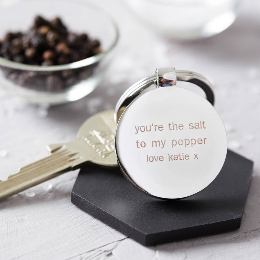 You're the Salt to My Pepper Engraved Keyring Anniversary Etsy