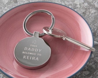 Personalised This Daddy Belongs To Keyring